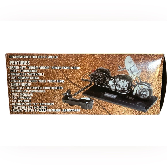 Telemania Black Motor Harley Davidson Telephone New In Box - Picture 3 of 14